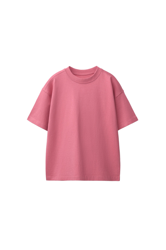 ZARA БАЗОВАЯ ОДНОТОННАЯ ФУТБОЛКА, ЛИНЯЛЫЙ РОЗОВЫЙ