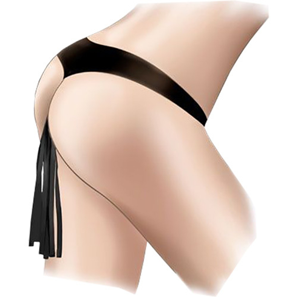 Черная анальная пробка 3,5см с плетью Sitabella BDSM Accessories SB-9022