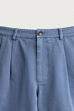 ZARA ШОРТЫ REGULAR FIT СО СКЛАДКАМИ, СИНИЙ