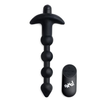 Черные анальные бусы с вибрацией и пультом ДУ 28X Remote Control Vibrating Silicone Anal Beads - 19 см. (Цвет: черный)