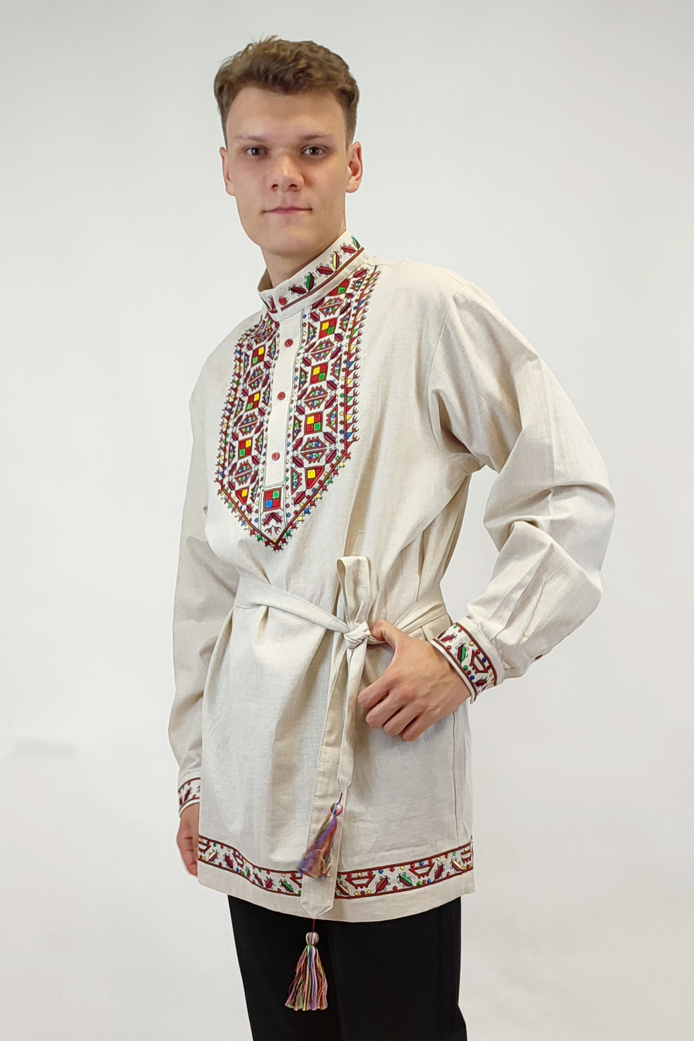 Рубашка мужская с поясом