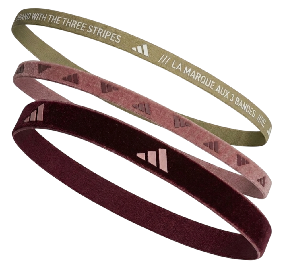Повязка на голову Adidas Multiple Width Training 3PP - maroon/magic mauve/halo green/white