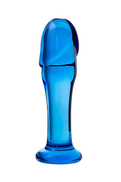 Фаллоимитатор анальный Sexus Glass стеклянный синий 13,5 см