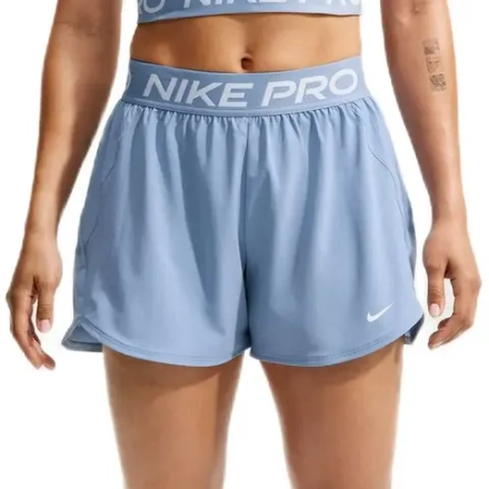 Женские теннисные шорты Nike Pro Dri-Fit Mid Rise Brief Lined 3in Woven - work blue/white