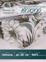 Простынь на резинке 160х200 хлопок Шри-Ланка
