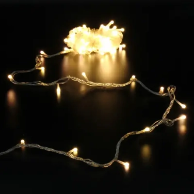 Гирлянда для улицы «Bright light» 10 м 100 ламп LED прозрач.пров.,8 реж, IP-54, Теплый белый (возможность соединения)