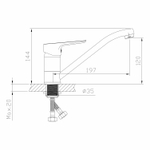 Смеситель для кухни 35k MIXLINE МЛ14-03 Б б/отв п/гайку БЕЛЫЙ (без подводки)
