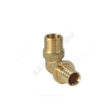 Угольник для PE-X труб аксиальный латунь Дн 16х1/2" НР РОС