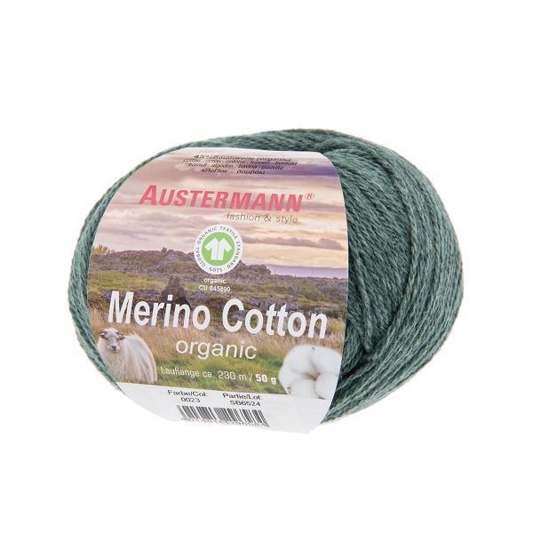 Пряжа Austermann (Аустерманн) Merino Cotton organic / уп.10 мот. по 50 г, 230 м, 12006