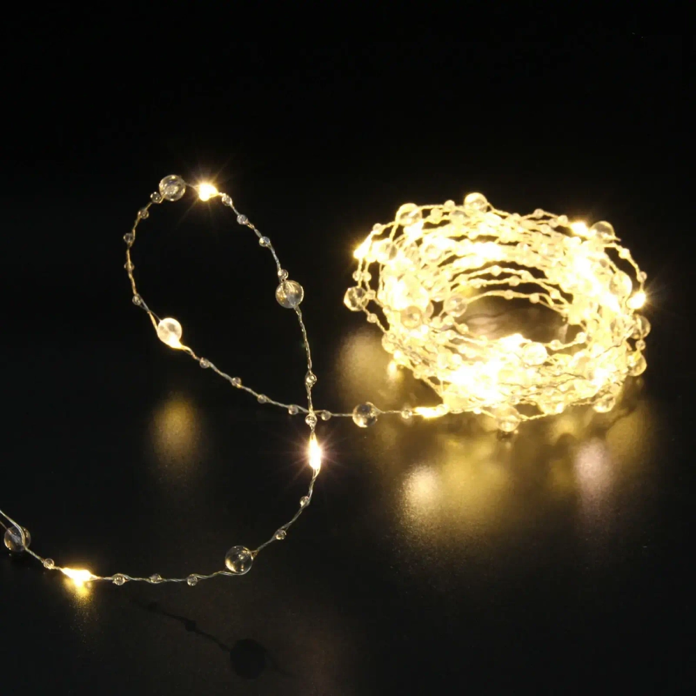 Гирлянда для дома НИТЬ «Льдинка» 10 м 100 ламп LED, 8 реж,IP-20, Теплый белый
