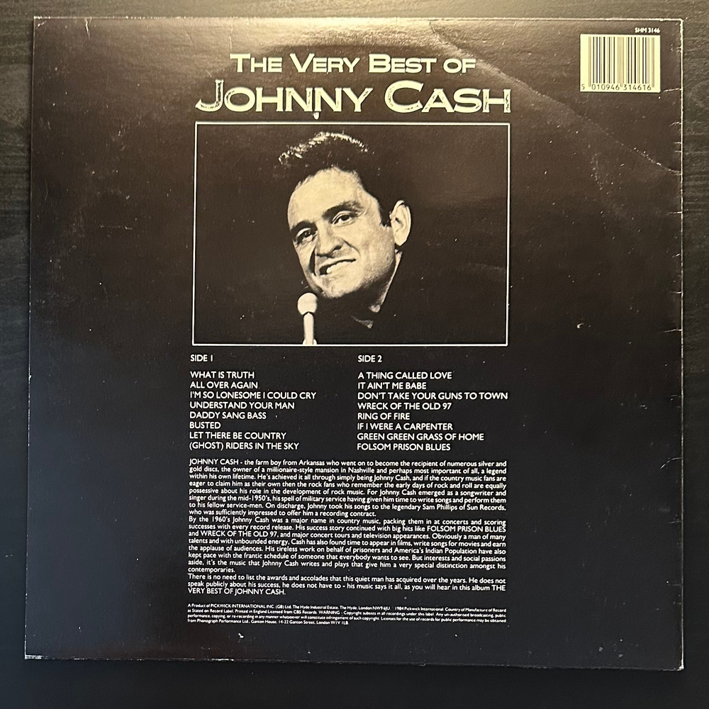 Johnny Cash ‎– The Very Best Of (Англия 1984г.)