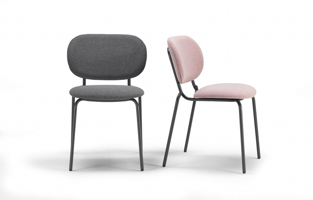 Стул металлический c обивкой Scab Design Si-Si Bold, антрацит, розовый