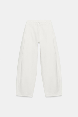 ZARA ШИРОКИЕ БРЮКИ — ZW COLLECTION, ЭКРЮ