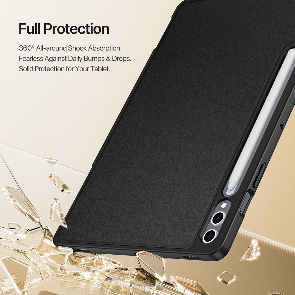 Складной чехол книжка от Dux Ducis для Samsung Tab S10+, S9+, S9 FE+, серия Vers Series Case, с магнитным держателем Pencil и функцией автоматического перехода в спящий режим