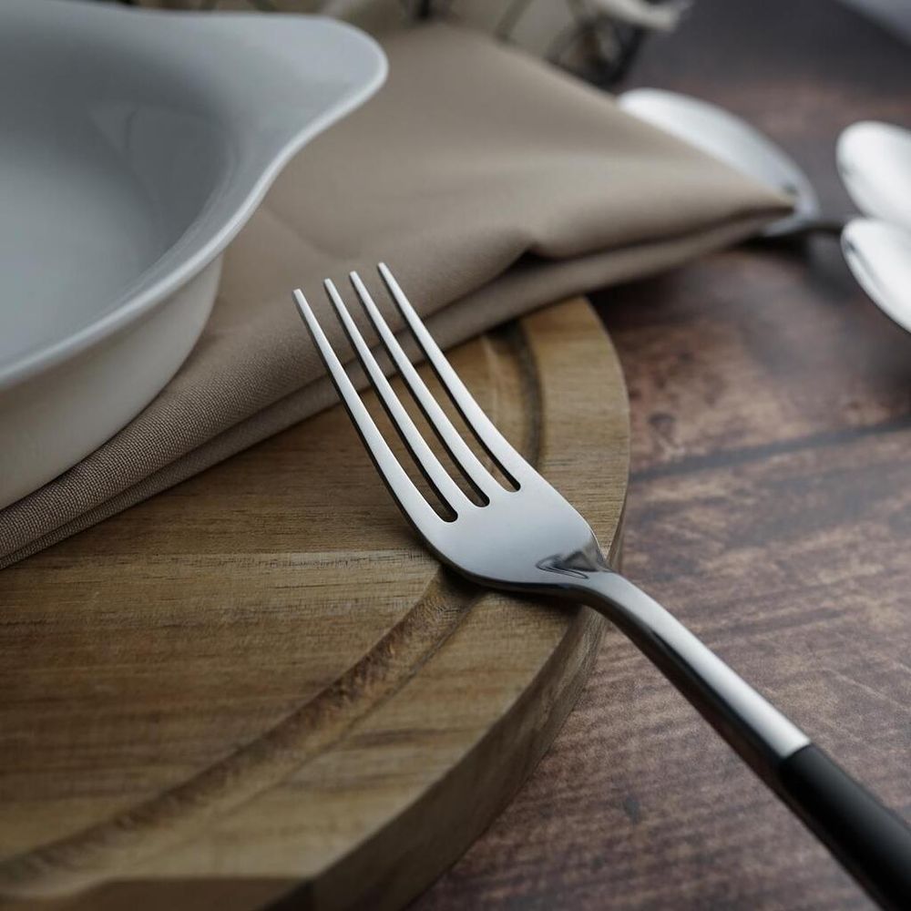Вилка столовая 21 см ручка черный пластик Grazia P.L. Proff Cuisine [12]