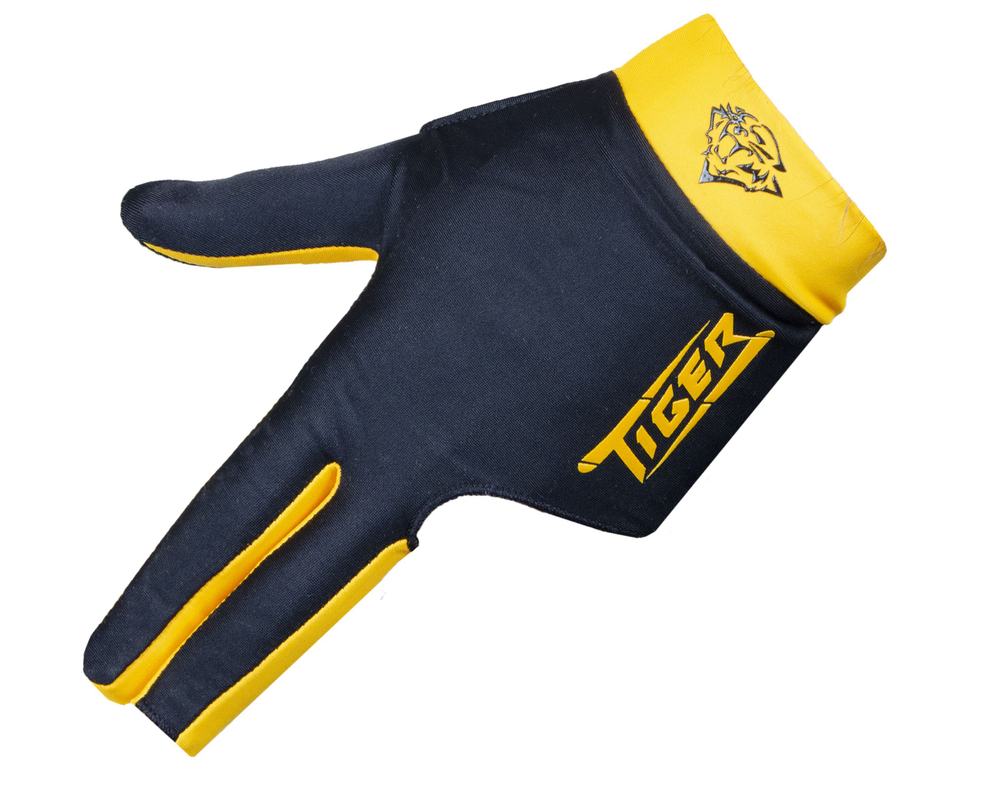 Перчатка для бильярда "Tiger" черно-желтая левая XL