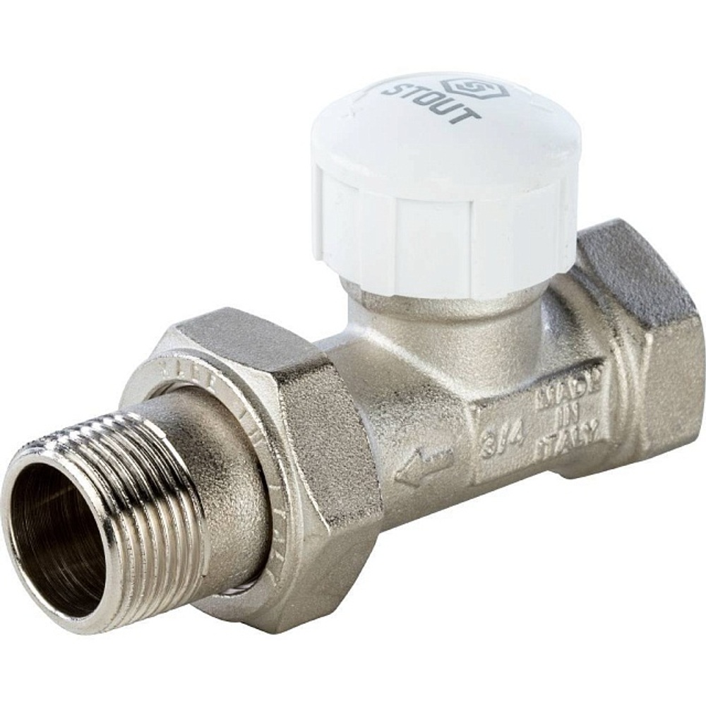 Клапан термостатический прямой STOUT - 3/4" x 3/4" (ВР/НГ, PN10, Tmax 100°C)
