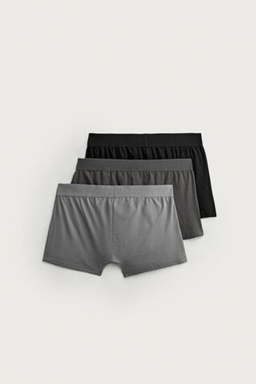 ZARA НАБОР ИЗ ТРЕХ ТРУСОВ-БОКСЕРОВ В РУБЧИК, РАЗНОЦВЕТНЫЙ