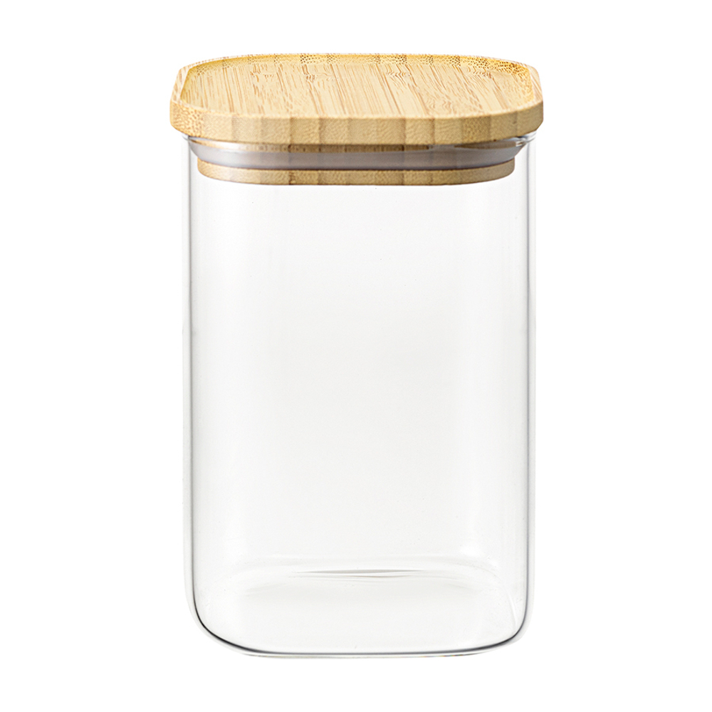 Банка для хранения квадратная 1.1л Glass Bamboo