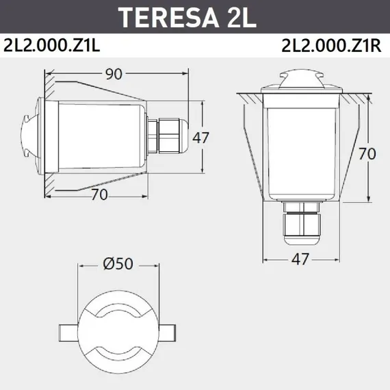 Встраиваемый светильник уличный Teresa 2L2.000.000.LXZ1L Fumagalli