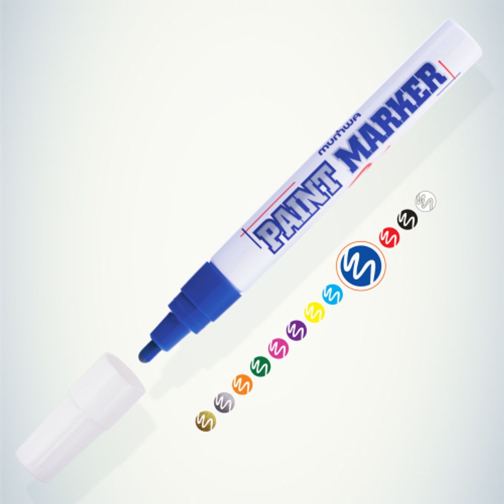 198805 MunHwa Маркер-краска PAINT MARKER, СИНЯЯ 4мм (PM-02) | MunHwa