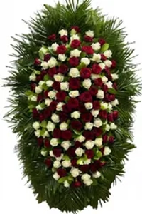 Траурный венок из живых цветов №01 (160 см)