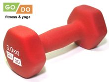 Гантель GO DO в матовой оболочке вес 3 кг  (Красный)