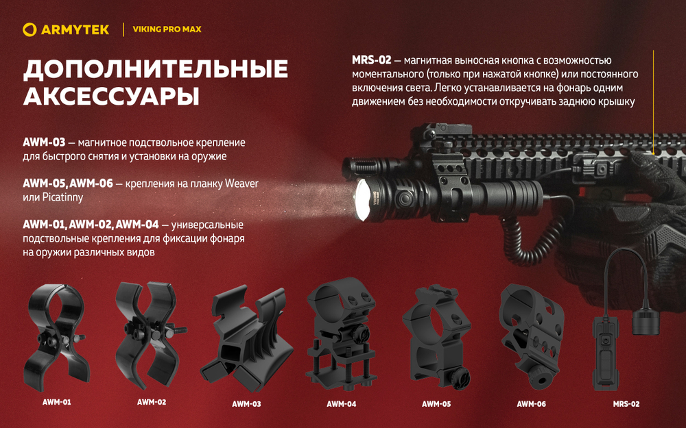 Фонарь Armytek Viking Pro Max Magnet USB Белый