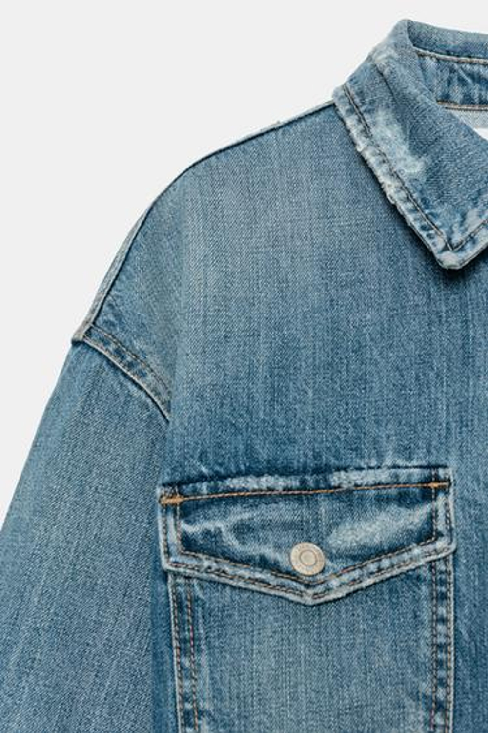 CROP ДЖИНСОВЫЙ ТОНКИЙ ПИДЖАК TRF - ZARA