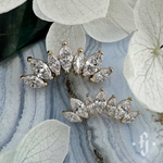 Кластер "Sunshine Marquise" - Желтое золото - White CZ