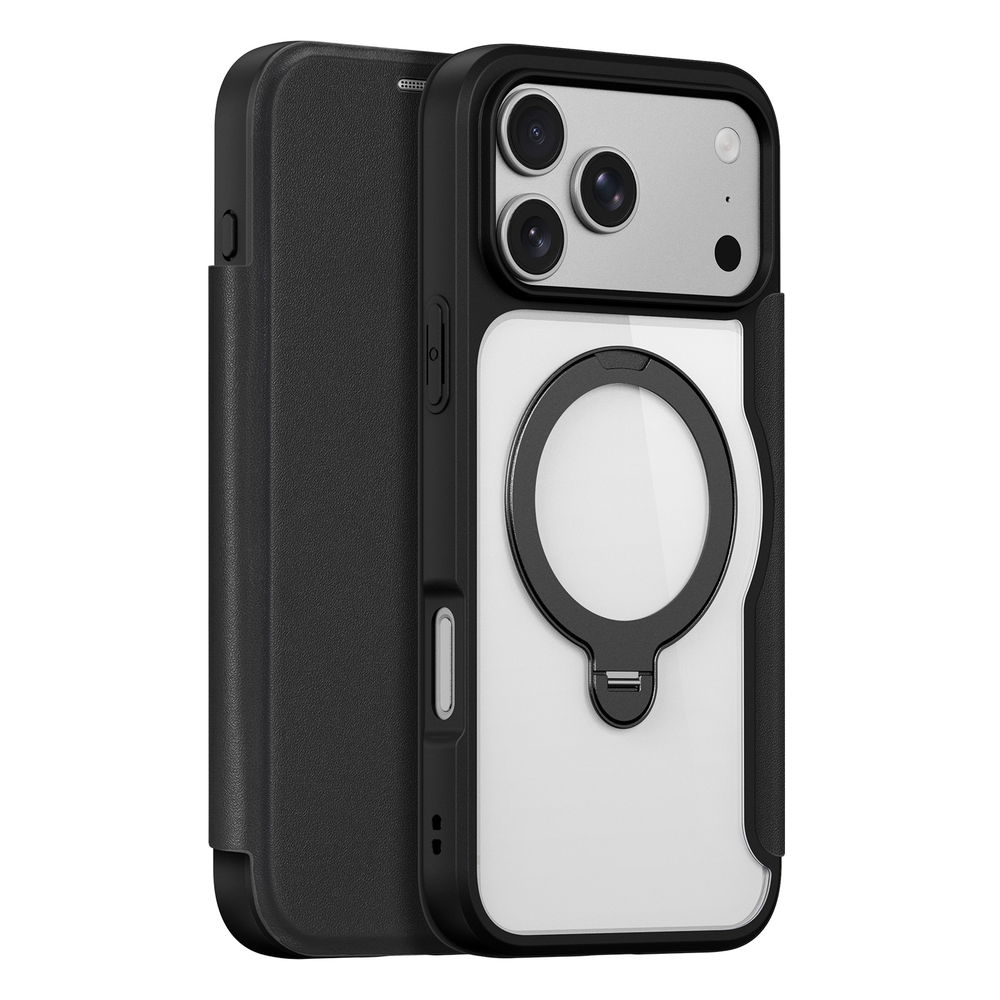Чехол книжка с поддержкой MagSafe от Dux Ducis для iPhone 17 Pro Max, серия Skin X Pro Series Case (версия с магнитной откидной подставкой)
