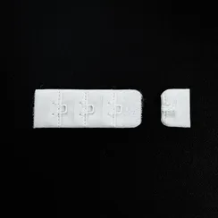 Застежка с крючками белая 1 ряд (цв. 001), 19*55 мм