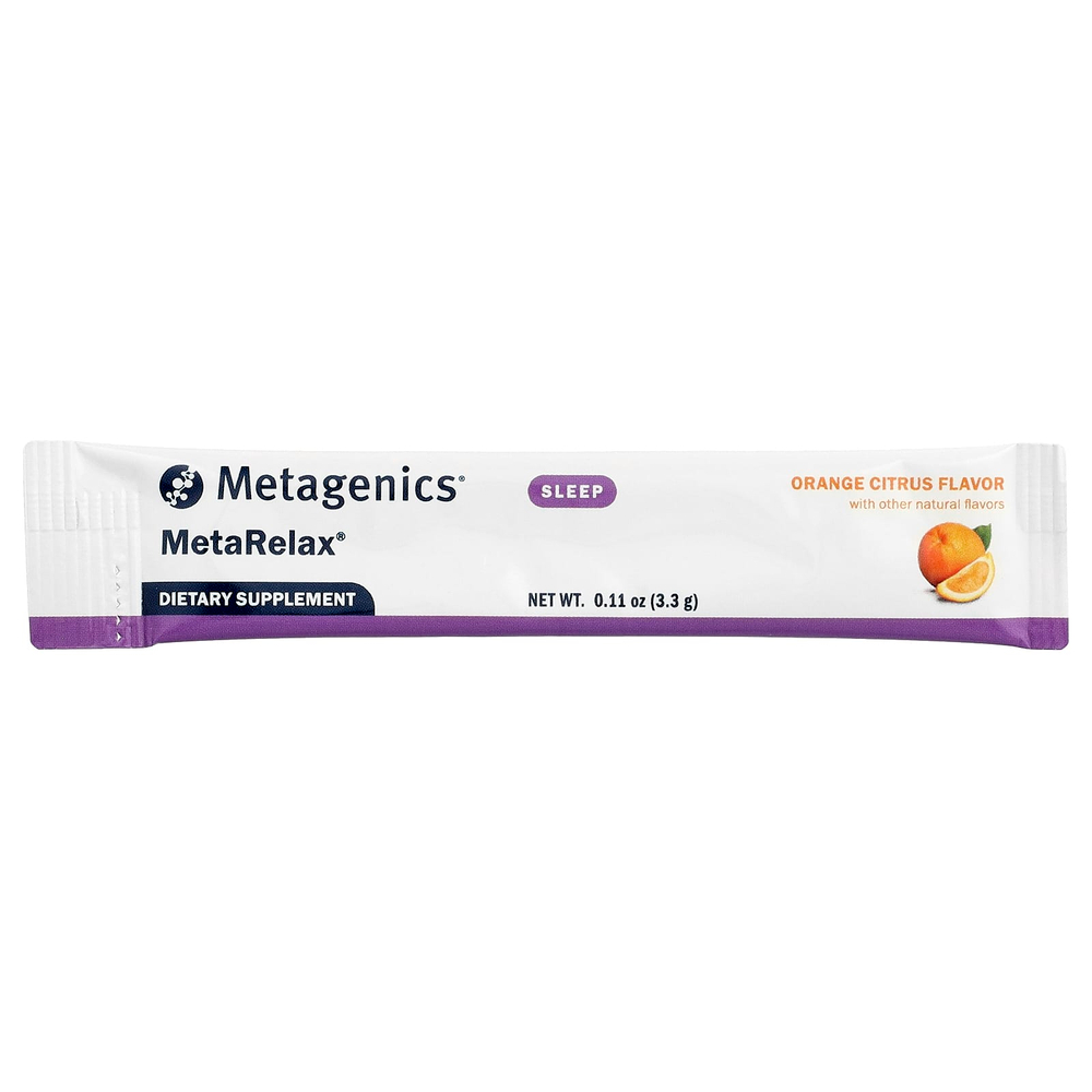 Metagenics, MetaRelax®, со вкусом апельсина и цитруса, 30 пакетиков по 3,3 г (0,11 унции)