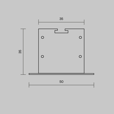 Комплект заглушек (для профиля 50x35) 2 шт., ALM-5035T-S-EC 642034. TM Maytoni