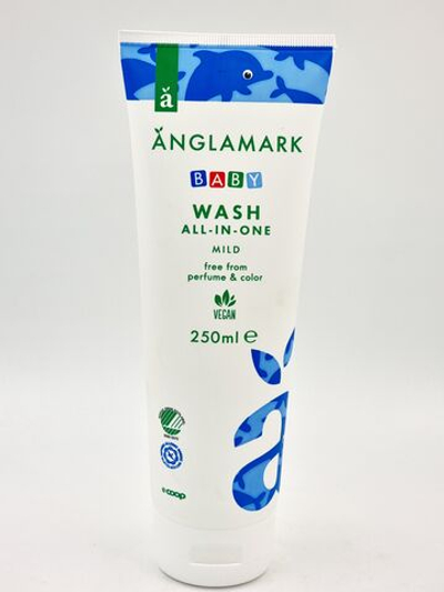 Детское жидкое мыло Anglamark Baby All-In-One для купания без отдушки 250 мл (Из Финляндии)
