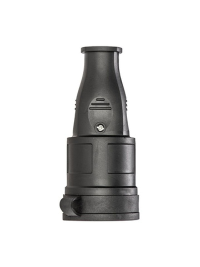 Розетка 16А IP44 прямая с заземл. каучук черн. КОСМОС RKsm-Z-IP(B)16A