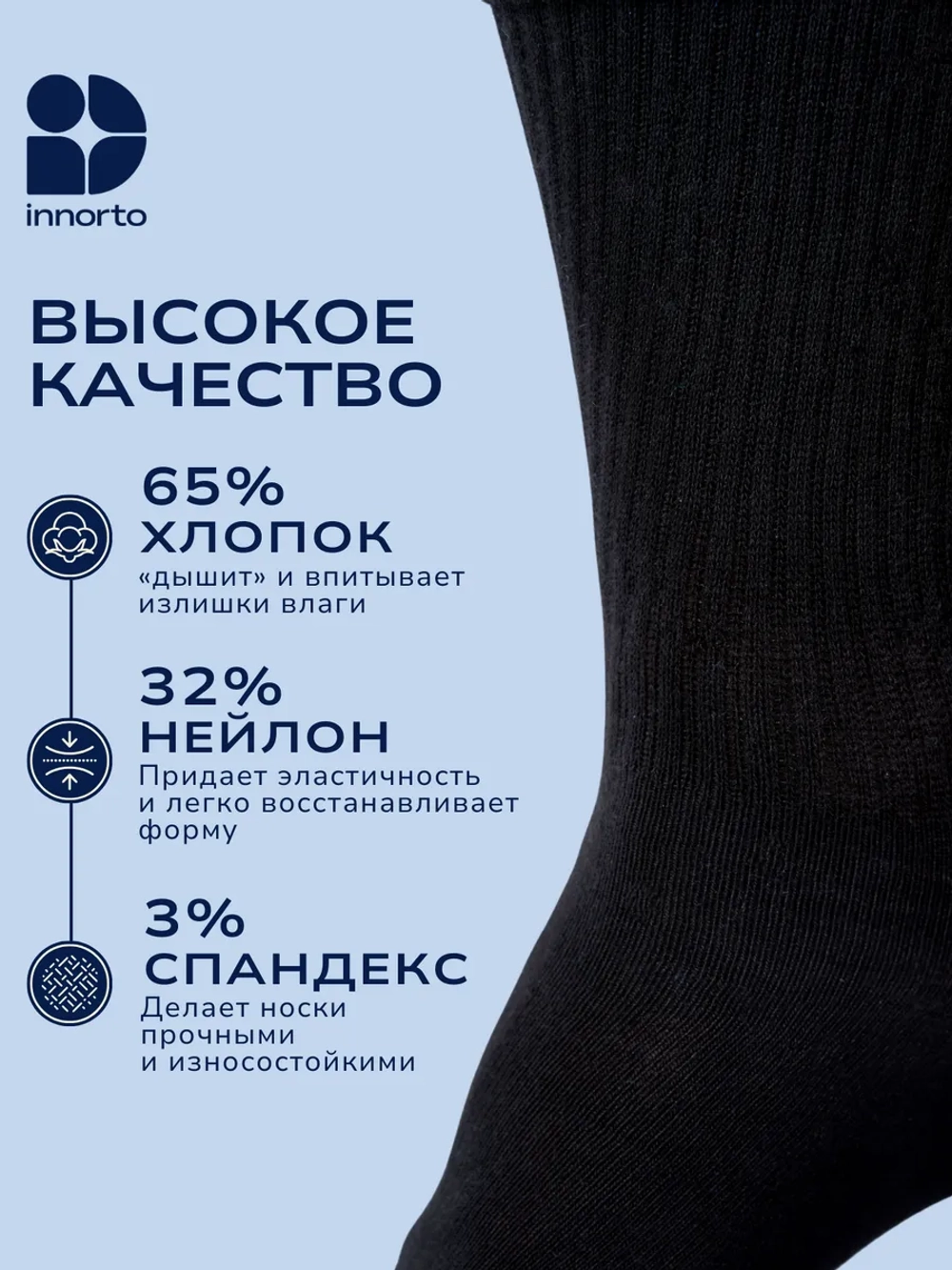 Носки с пальцами-черный