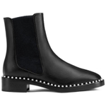 Stuart Weitzman/SW Cline Calfskin Short Chelsea Boots Women"s Black