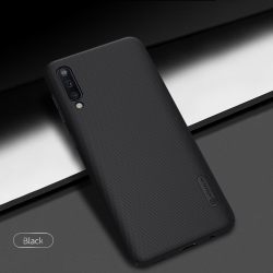 Тонкий жесткий чехол черного цвета от Nillkin для Samsung Galaxy A50, серия Super Frosted Shield