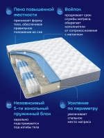 Матрас БайЛив, 23 см, средняя жесткость, независимые пружины