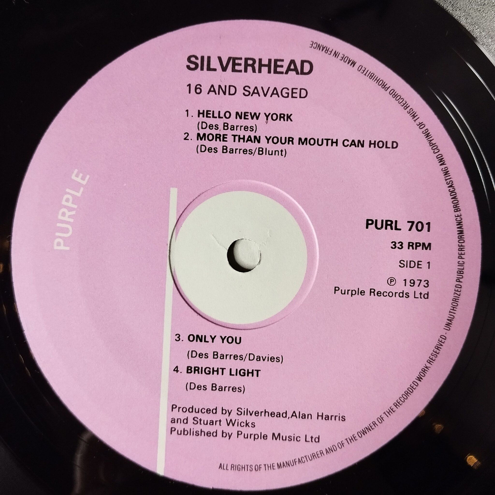 Винтажная виниловая пластинка LP Silverhead 16 And Savaged (France 1973)