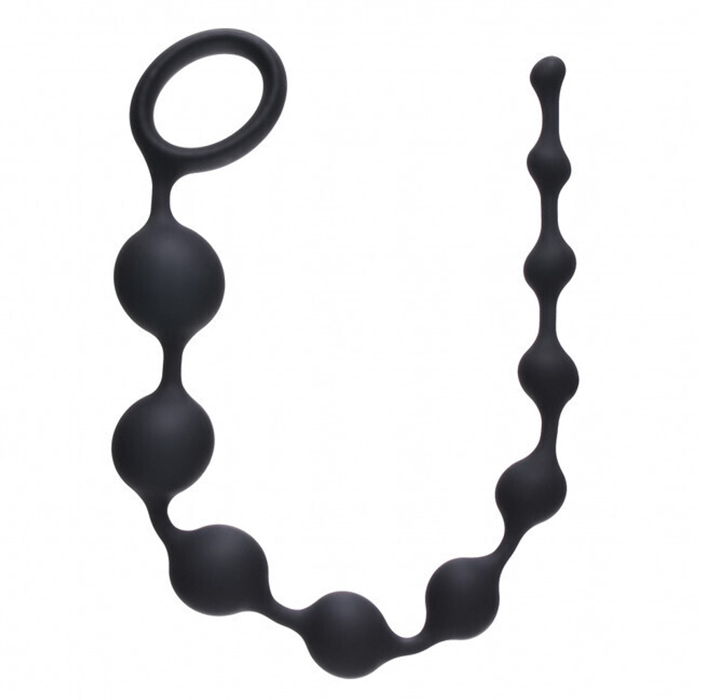 Длинная анальная цепочка Long Pleasure Chain (31,5 см , черный ) (Цвет: черный)