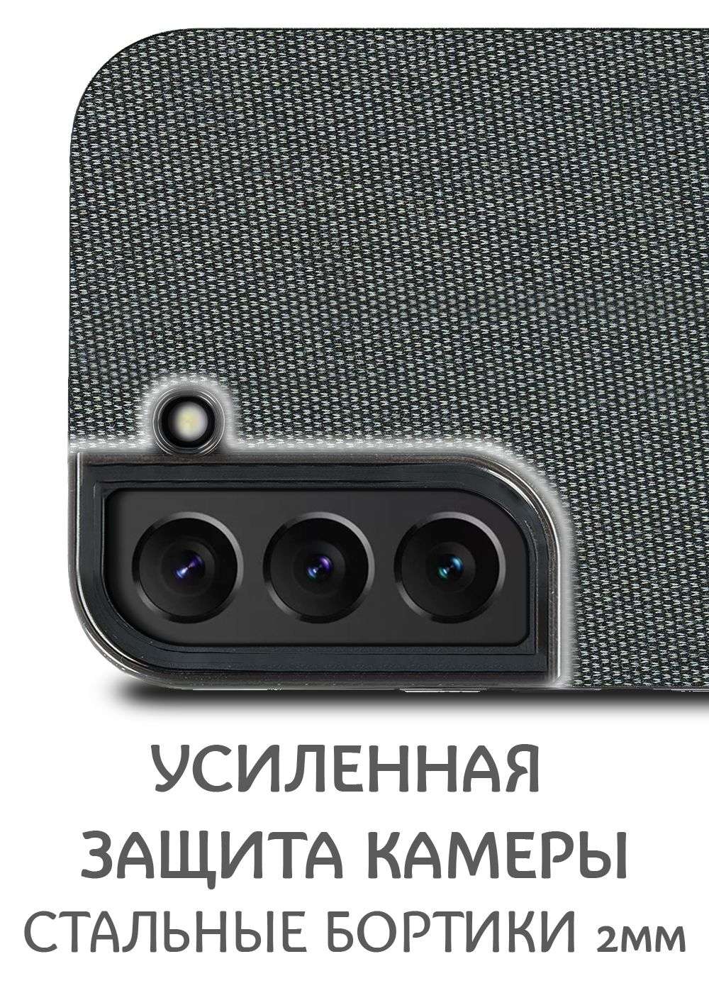 Дизайнерский чехол для SAMSUNG S22 (не PLUS,ULTRA) с мягкой тканевой поверхностью