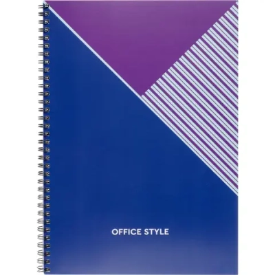 Бизнес-тетрадь Office Style А4 96 листов синяя в клетку на спирали