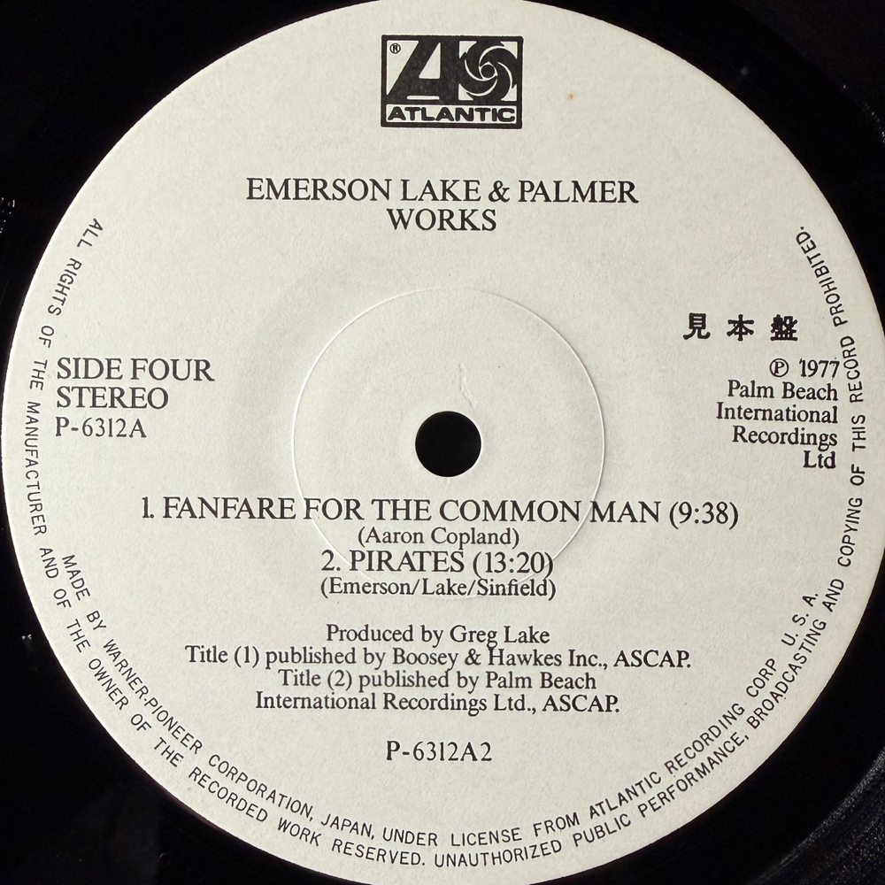 Emerson Lake & Palmer – Works (Volume 1) 2LP (Япония 1977г.) Promo