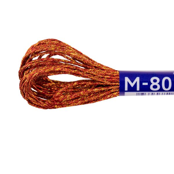 Мулине Gamma металлик NM 12 мотков по 8 метров, M-80 красный/золотистый, Gamma MOULINE