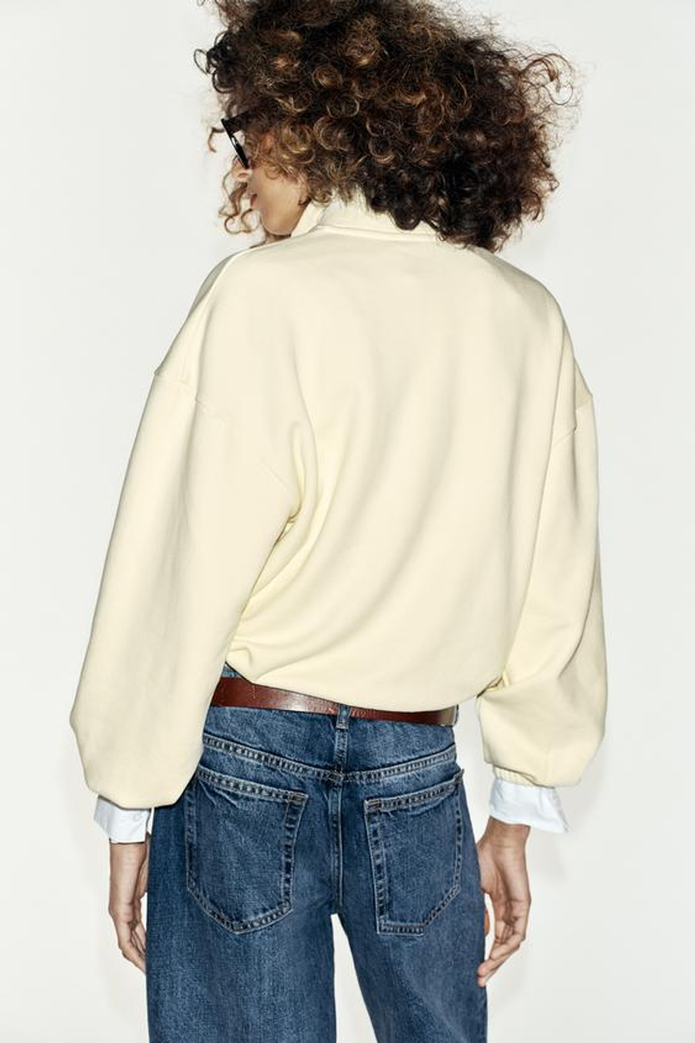 ZARA ТОЛСТОВКА С МЕТАЛЛИЧЕСКОЙ МОЛНИЕЙ, ЖЕЛТЫЙ