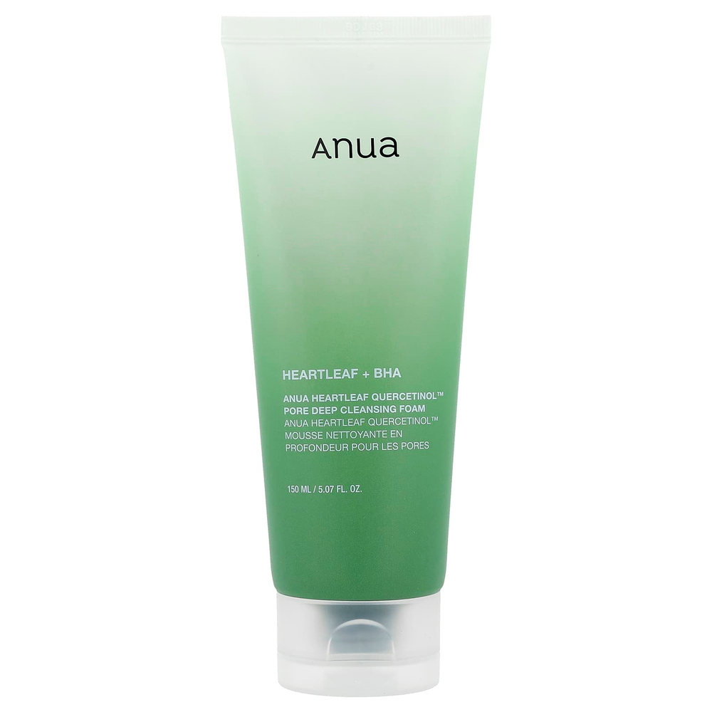 Anua, Heartleaf Quercetinol ™ пенка для глубокого очищения пор, 150 мл (5,07 жидк. Унции)