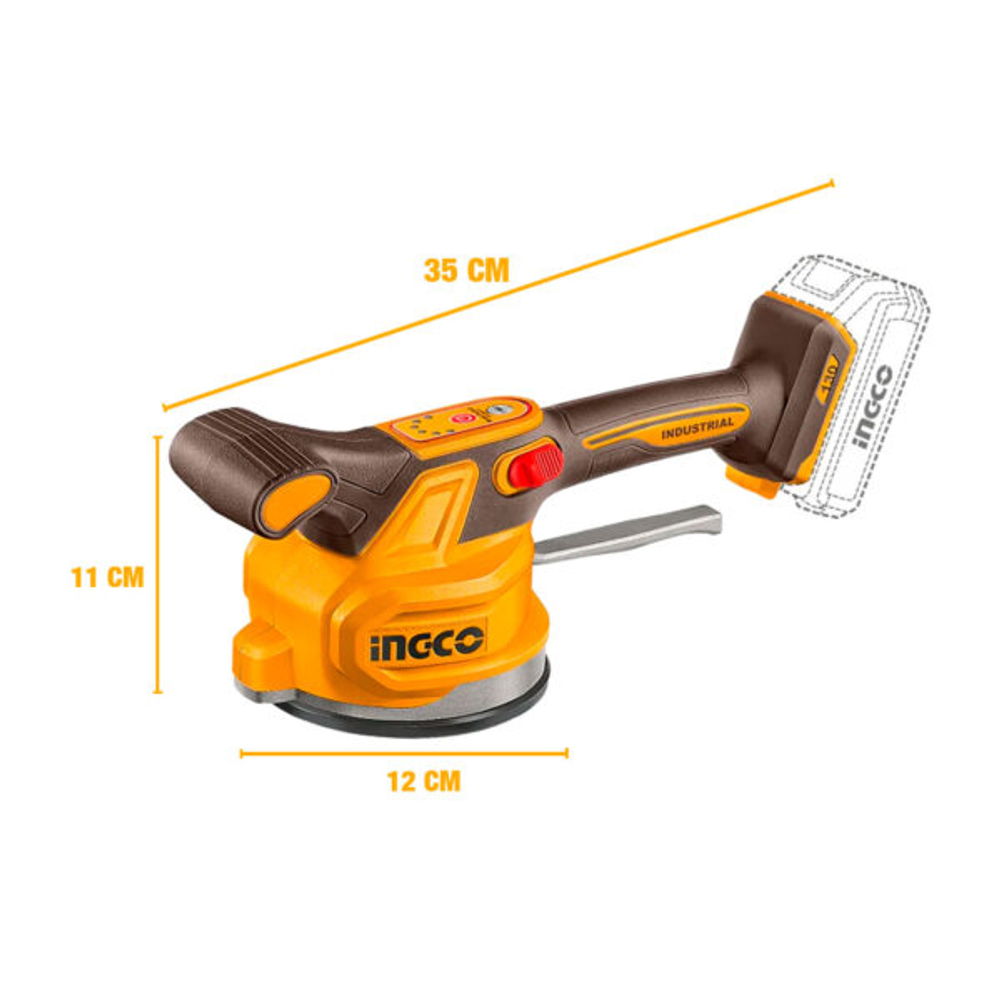 Аккумуляторная виброприсоска для укладки плитки INGCO CTVLI20015 INDUSTRIAL 20 В 1х2Ач