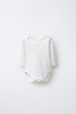 ZARA НАБОР ИЗ 5 БОДИ С ЦВЕТОЧНЫМ ПРИНТОМ И ДЛИННЫМИ РУКАВАМИ, СЕРЫЙ/НЕЖНО-КОРИЧНЕВЫЙ